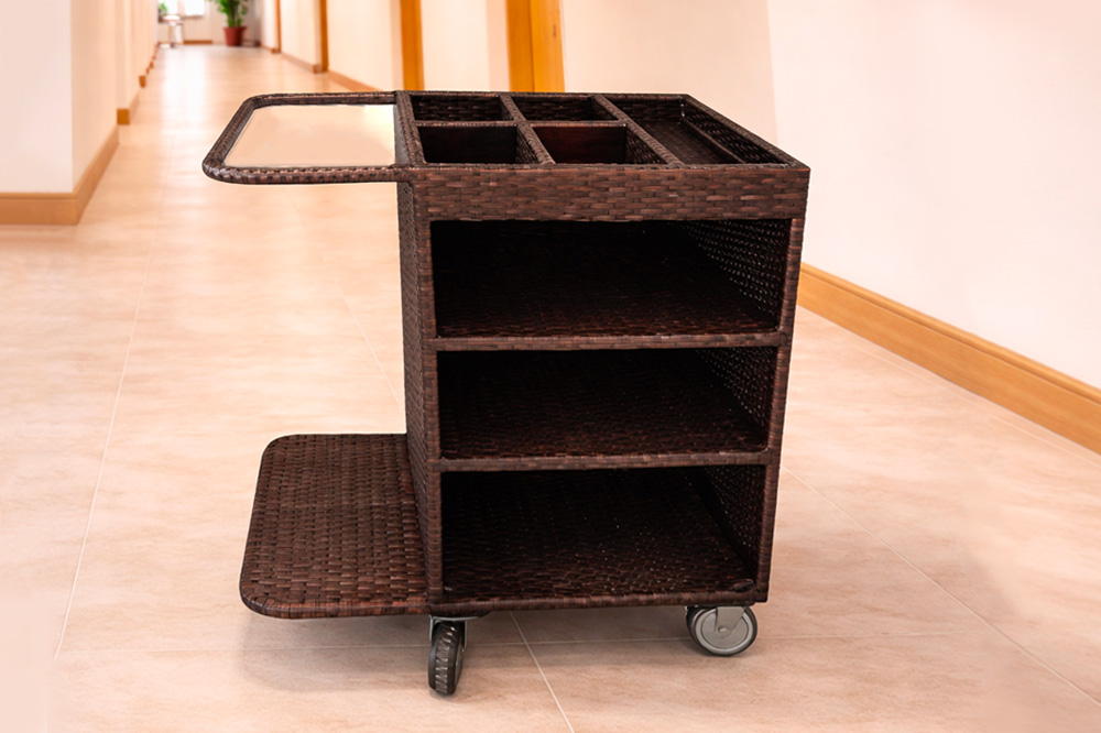 รถเข็นโรงแรมหวายเทียม