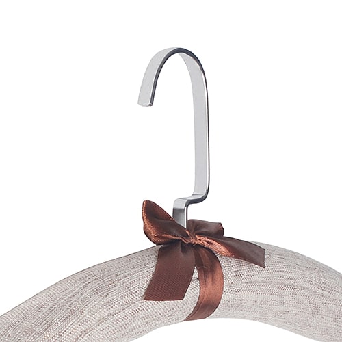 ไม้แขวนผ้า Hemp Fabric ตะขอแบนชุบโครม-3