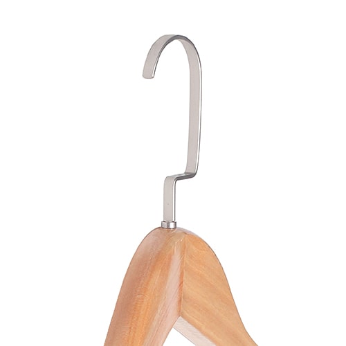 ไม้แขวนเสื้อ+ที่หนีบกระโปรง ตะขอแบนชุบโครม-3