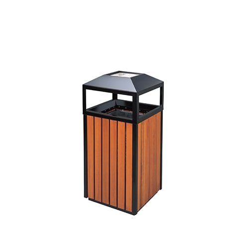 ถังขยะกลางแจ้ง ทรงเหลี่ยมเดี่ยว