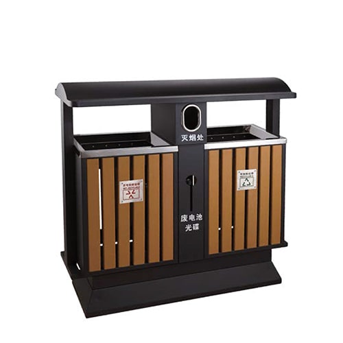 ถังขยะกลางแจ้ง ทรงเหลี่ยมคู่